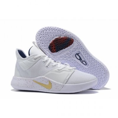 Nike Erkek Pg 3 Beyaz / Metal Altın / Lacivert Spor Ayakkabı Türkiye - AH5O7CAY